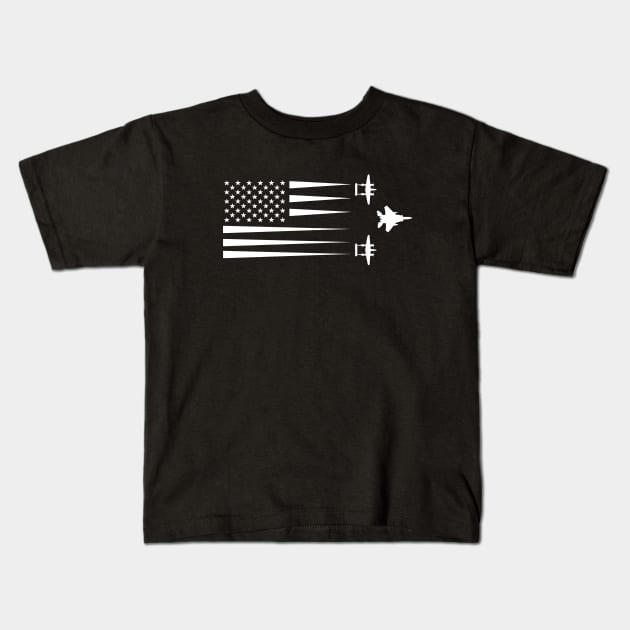 F-15 Eagle  P-38 Lightning Kids T-Shirt by Dirty Custard Designs 